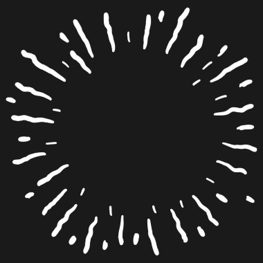 Karalama tasarım elemanı. Havai fişeklerle çizilmiş bir el. Vektör illüstrasyonu siyah arkaplanda izole edildi.