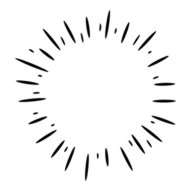 Karalama tasarımı ögesi, yıldız patlaması karalama, parlak karalama, havai fişek karalama.