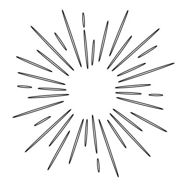 Karalama tasarımı ögesi, yıldız patlaması karalama vektör çizimi, el çizimi parlak karalama, su patlaması karalama çizimi.