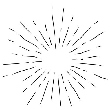 karalama tasarımı ögesi, yıldız patlaması, havai fişek, güneş patlaması, konsept tasarım patlaması.