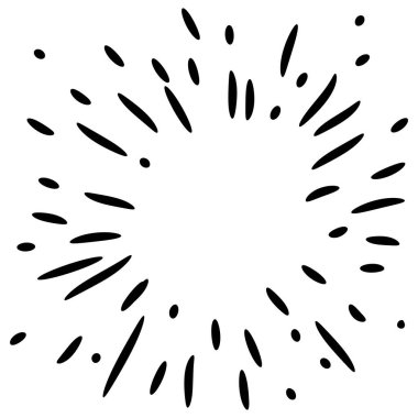 karalama tasarımı ögesi, yıldız patlaması, havai fişek, güneş patlaması, konsept tasarım patlaması.