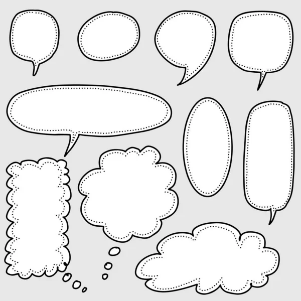 Hand Drawn Set Speech Bubbles Vector Illustration — Stock Vector