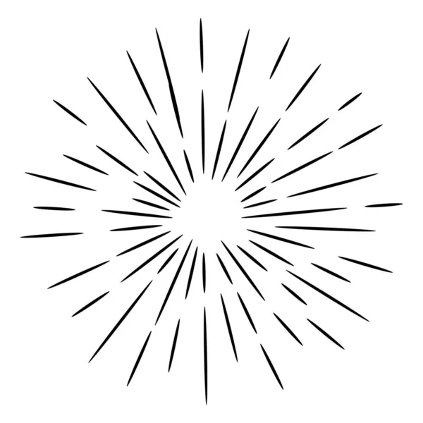 Doodle Designelement Sunburst Håndtegnet Isoleret Hvid Baggrund Vektorillustration – Stock-vektor