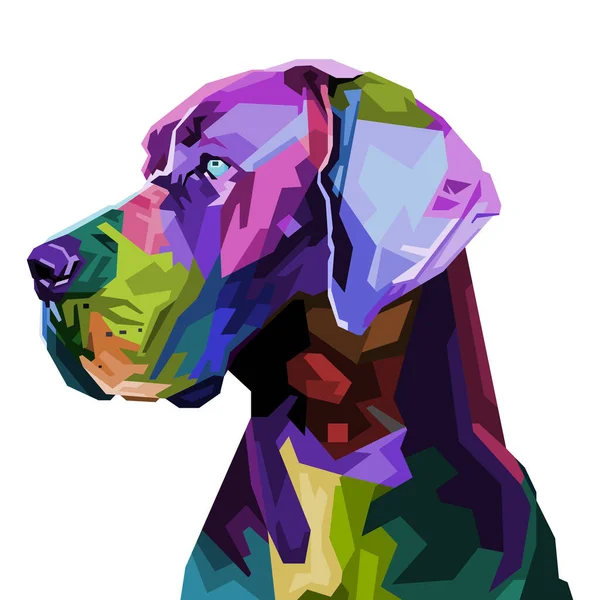 Colorido Grande Cão Dinamarquês Estilo Pop Art Ilustração Vetorial — Vetor de Stock