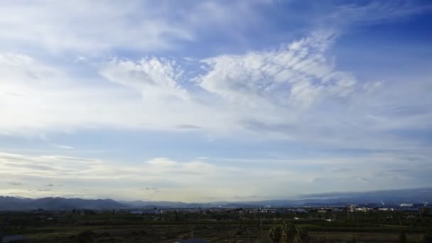 Time Lapse Moving Clouds Dusk Mountains Background — Stock Video