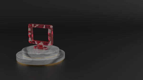 3D rendering of red gemstone symbol of desktop icon — Stock Photo, Image