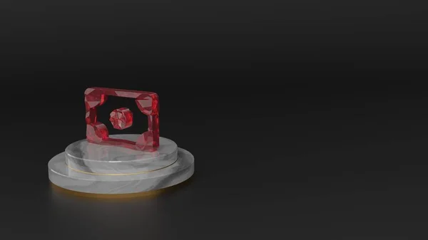 돈의 아이콘을 상징하는 붉은 제스 톤 의 3D 렌더링 — 스톡 사진