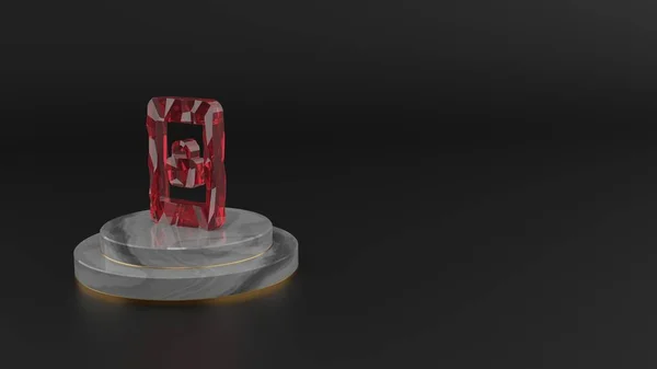 3D рендеринг красного драгоценного камня символа телефона — стоковое фото