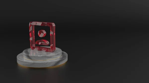 3D рендеринг красного драгоценного камня символа фотографии — стоковое фото