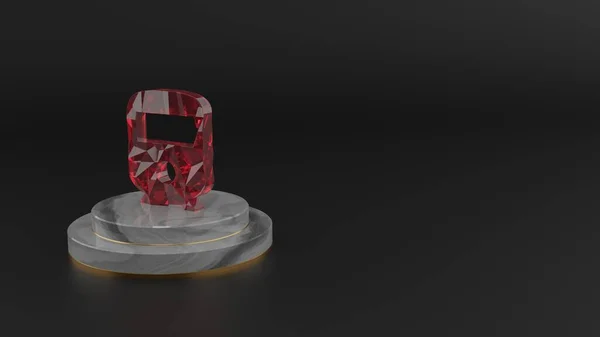 3D рендеринг красного драгоценного камня символа транспорта — стоковое фото