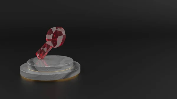 3 차원 렌더링 ( 영어 ) red Gemstone sympol icon — 스톡 사진