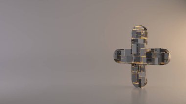 hafif arkaplan 3d oluşturma artı sembol simgesi