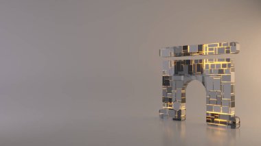 kemer yolu simgesinin hafif arkaplan 3d oluşturma simgesi