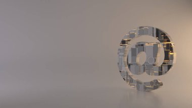 İşaret simgesinde hafif arkaplan 3d görüntüleme sembolü