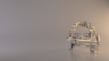 hafif arkaplan 3d spor araba simgesi oluşturma