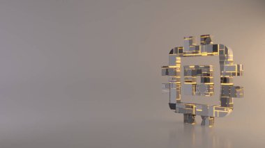 hafif arkaplan 3d bilgisayar simgesi oluşturma