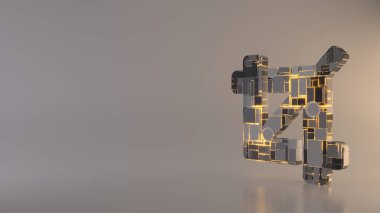 kırpık simgesinin hafif arkaplan 3d oluşturma simgesi