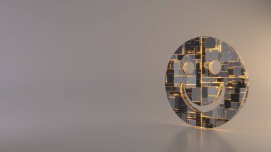 hafif arkaplan 3d ifade simgesi gülümseme simgesi