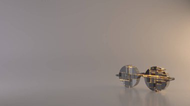 gözlük simgesinin hafif arkaplan 3d görüntüleme simgesi