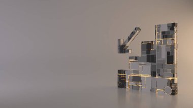 Düşen simgenin hafif arkaplan 3D görüntüleme simgesi