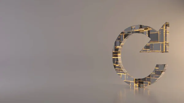 ok simgesini tazelemek için hafif arkaplan 3d rendeleme sembolü