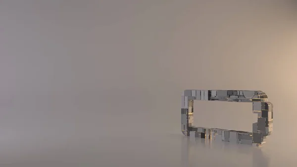 光背景3Dレンダリング電池の空のアイコンの水平記号 — ストック写真