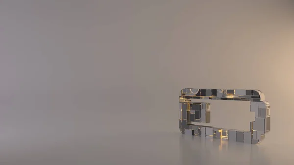 Φως φόντο 3d απόδοση οριζόντιο σύμβολο του εικονιδίου τρίμηνο μπαταρίας — Φωτογραφία Αρχείου