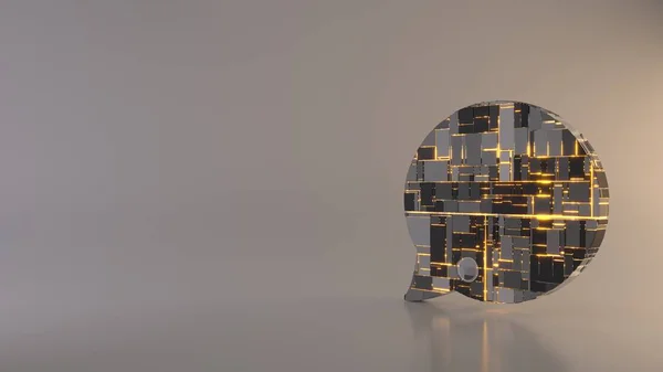 yuvarlak sohbet baloncuğu simgesinin hafif arkaplan 3d oluşturma simgesi