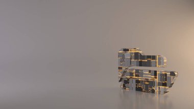 açık dizin simgesinin hafif arkaplan 3d oluşturma simgesi