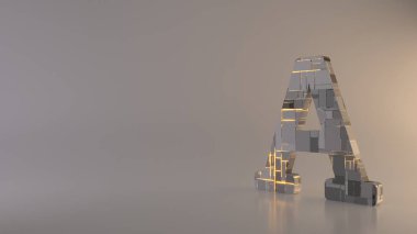 yazı tipi simgesinin hafif arkaplan 3d oluşturma simgesi