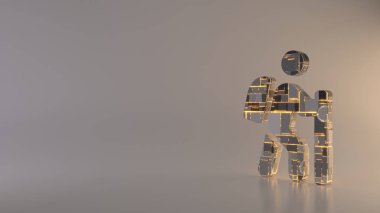 hafif arkaplan 3d yürüyüş simgesi oluşturma