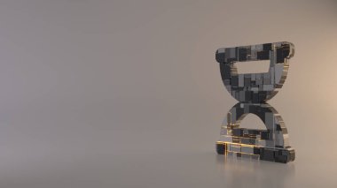 hafif arkaplan 3d kum saati oluşturma simgesi yarı simgesi