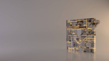 İşaretli simgenin hafif arkaplan 3d oluşturma sembolü