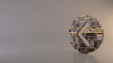 ışık arkaplan 3d sembolü simge çember sol simge