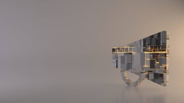 uyarı simgesinin hafif arkaplan 3d oluşturma simgesi