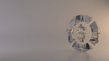 Pasta grafiği simgesinin hafif arkaplan 3d oluşturma simgesi