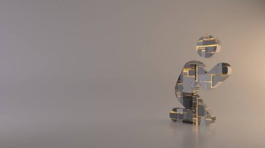 Dua simgesinin hafif arkaplan 3d görüntüleme simgesi