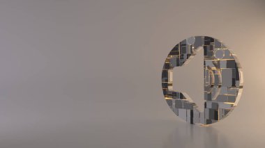 hoparlör simgesinin hafif arkaplan 3d görüntüleme simgesi