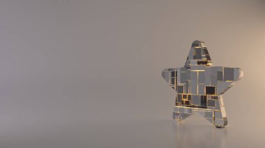 ışık arkaplan 3d yıldız simgesi oluşturma