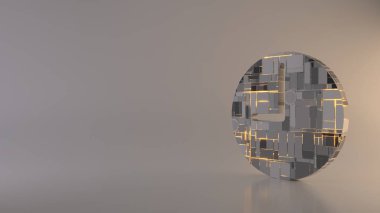 ışık arkaplan 3d zaman simgesi oluşturma