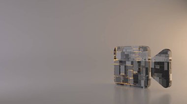 Video simgesinin hafif arkaplan 3d görüntüleme sembolü