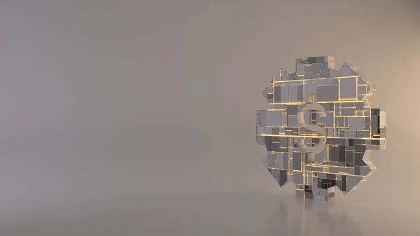 Heller Hintergrund 3D-Rendering-Symbol des Zahnradsymbols — Stockfoto