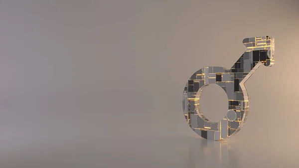 Светлый фон 3d рендеринг символ марса значок — стоковое фото
