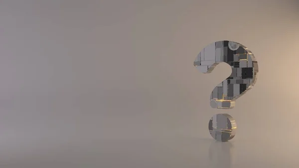 Soru simgesinin hafif arkaplan 3d oluşturma simgesi
