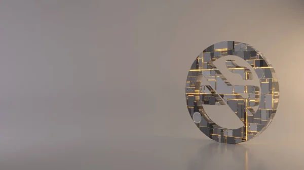 Licht Hintergrund 3D-Rendering Symbol des Rauchverbots Symbol — Stockfoto