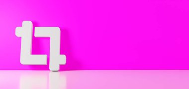 Renk duvarına dayanan ve sağ tarafında boş alan olan ekin alt simgesinin 3D görüntülemesi