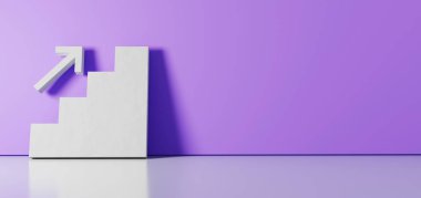 Promosyon simgesinin 3d görüntülemesi sağ tarafında boş alan olan zemin yansıması ile renk duvarına yaslanıyor