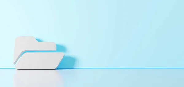 Dizin açık simgesinin 3d görüntülenmesi renk duvarına yaslanmış ve sağ tarafında boşluk olan beyaz simge — Stok fotoğraf