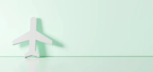 3D renderização do símbolo branco do ícone plano inclinado na parede de cor com reflexão chão com espaço vazio no lado direito — Fotografia de Stock