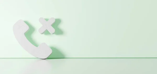 3D-Rendering des weißen Symbols des Technologie-Symbols lehnt sich an die Farbwand mit Bodenreflexion mit Leerraum auf der rechten Seite — Stockfoto